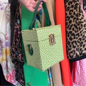 Woven mini box purse